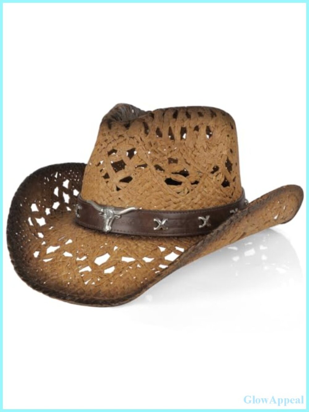 Straw Cowboy Hat with Shapeable Brim for Women Men Unisex